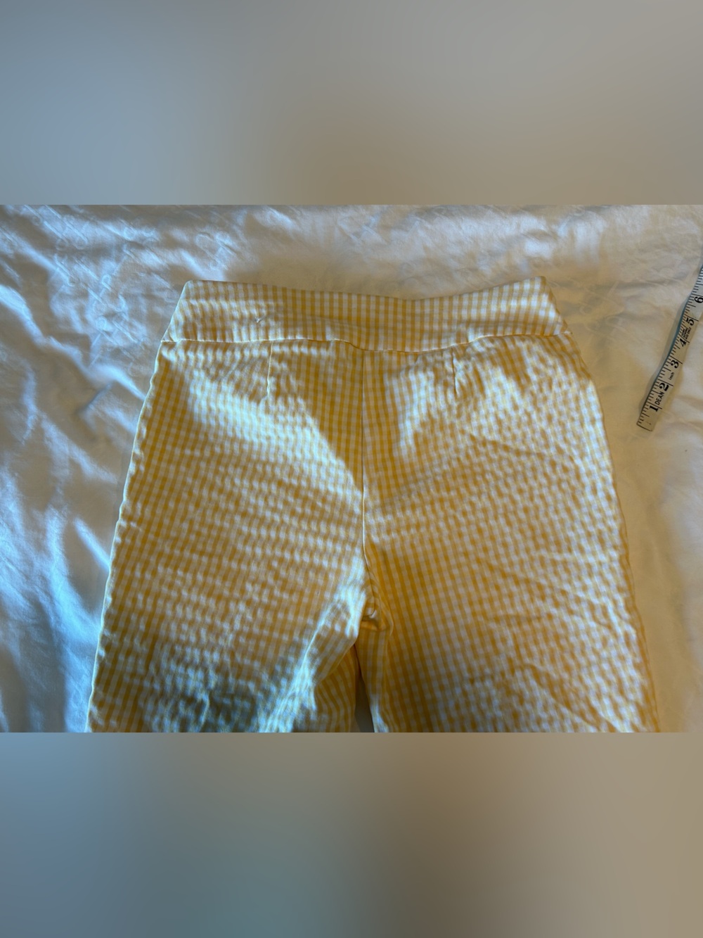Chico's pale Yellow and white seersucker capris - Picture 3 of 5